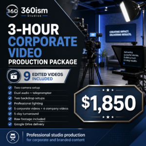 3-Hour Corporate Video Production Package – 9 Edited Videos
